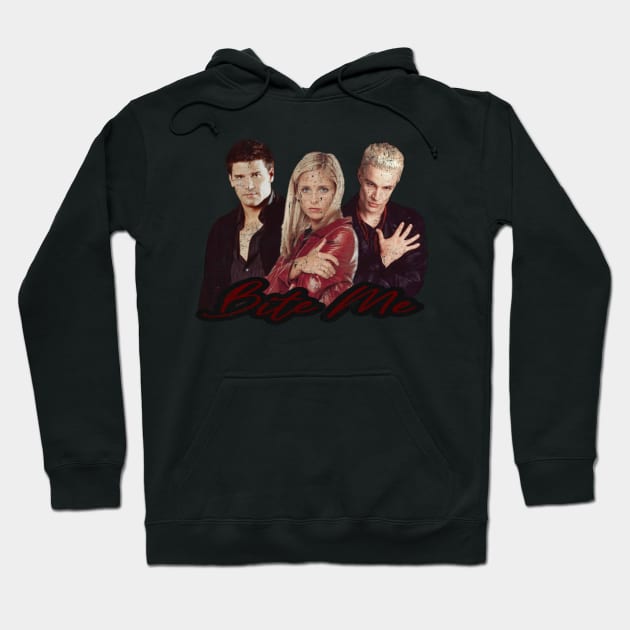 Buffy, Angel & Spike Vintage Look Hoodie by CharXena